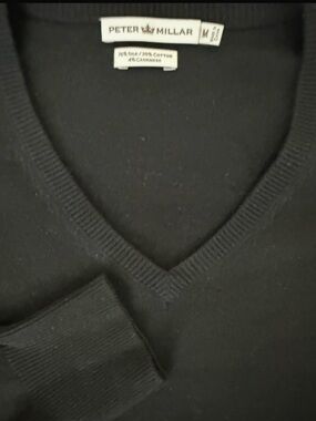Peter Millar Mens M Black Wool
Silk Blend Long Sleeve
Pullover Golf Sweater~M
